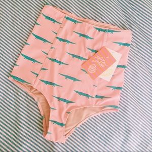 Kortni Jeane Alligator Print Swimmer Bottoms NWT